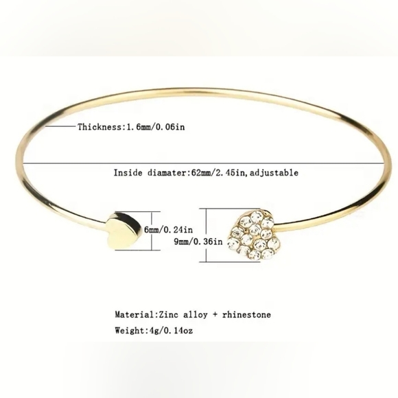 Beautiful rose gold heart bangle - Picture 2 of 6